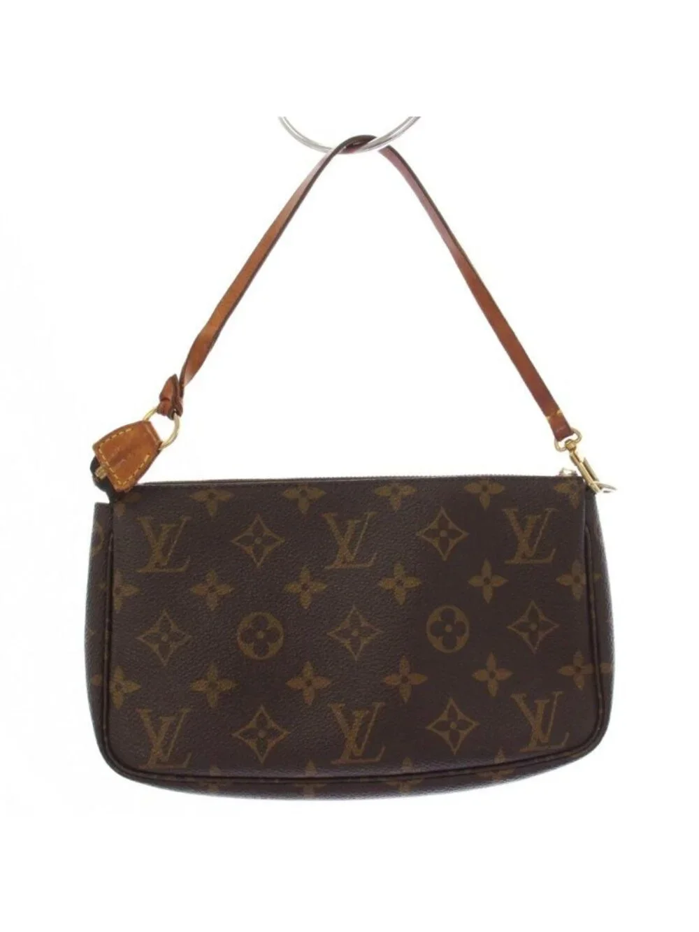 Louis Vuitton Pochette Soir Monogram Pouch Handbag Brown